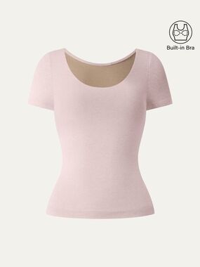 OGL Plantive® Scoop Neck Cotton New Airy Bra Top In Powder Pink